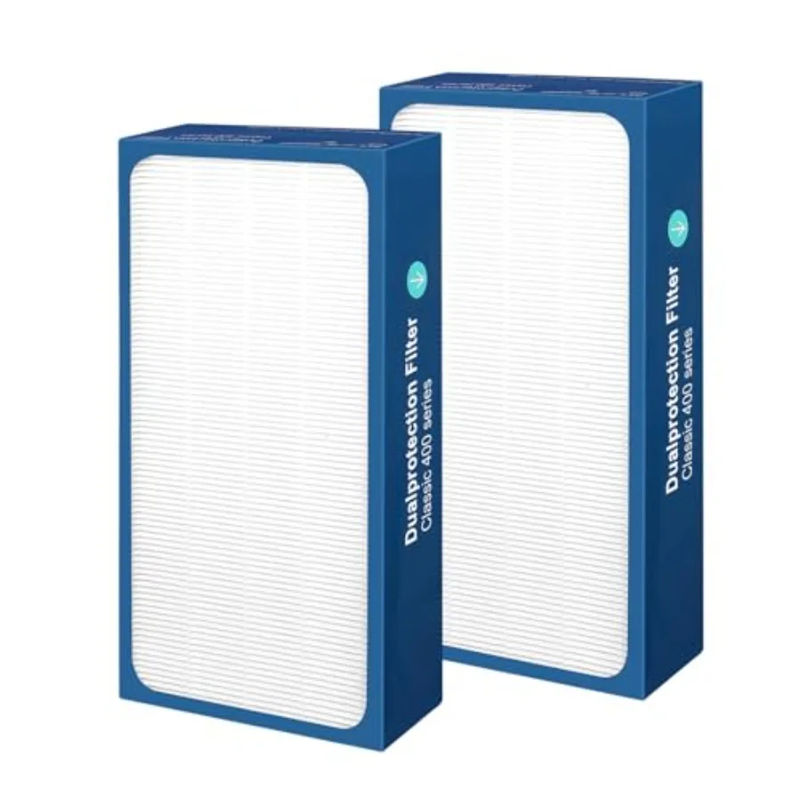 

Сменный фильтр классической серии 400, 2 упаковки, совместимый с фильтром очистителя воздуха серии Blueair 400, фильтр предварительной очистки 2-в-1 H13 Ture HEP