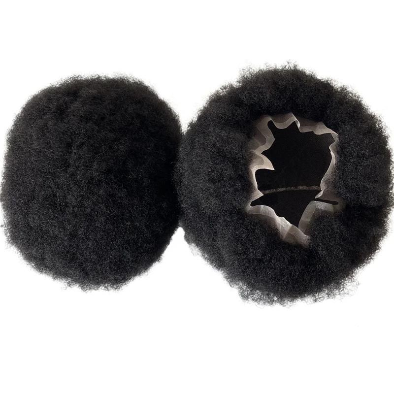 

6-дюймовые индийские парики из натуральных человеческих волос # Мужской парик 12x14 Full Lace, цвет 1B черный, 4 мм, афро-стиль, для мужчин с темной кожей