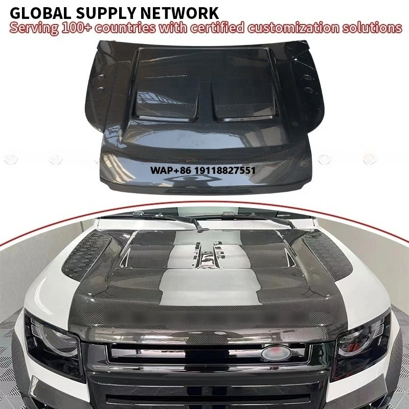 

New Arrival Carbon Fiber Upgrade to SVR Style Auto Parts Car Engine Cover Hood forDefender