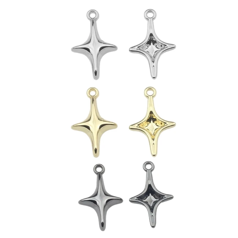 10xAwn Star with Hole DIY Necklace Jewelry Making Valentines Day Gift Star Charm Dropsale