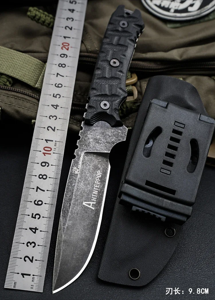 HX OUTDOORS AHTNTEPPOP outdoor tactics high hardness jungle straight knife field knife survival outdoor knife