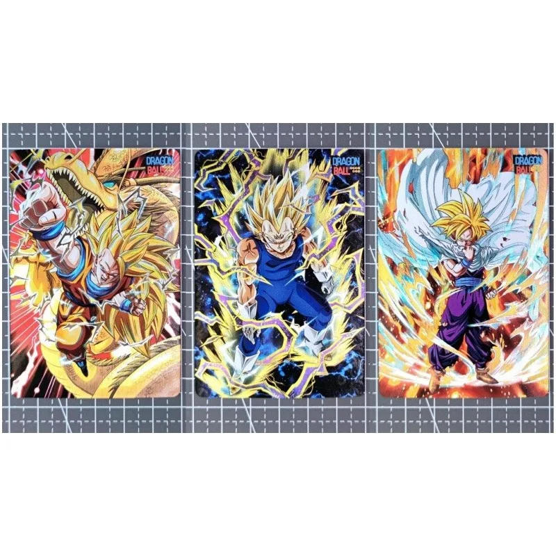 3pcs/set Anime Dragon Ball Series DIY Refractive Composite Craft Flash Card Vegeta Cartoon Game Collection Card Toy Gift 59x86mm