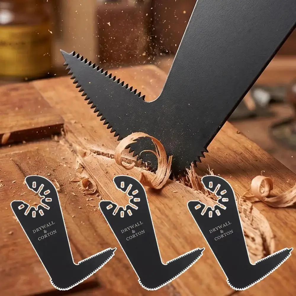 3pcs Quick Release Swing Multifunctional Tool, Bimetallic Saw Head Suitable For Drywall, Precision Serrated Blade Tool