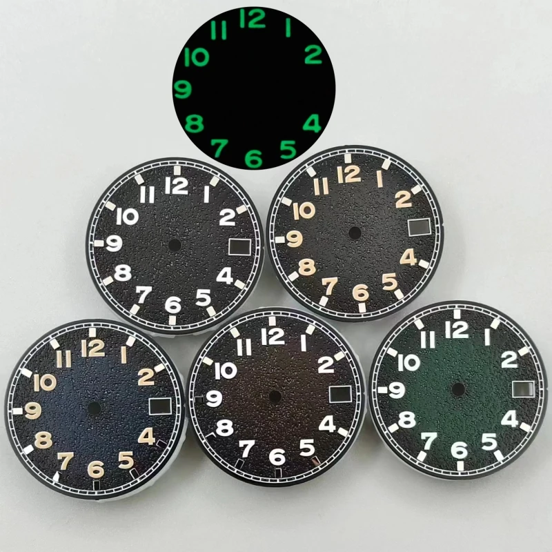 BLIGER 29 مللي متر ساعة بقرص أسود أخضر أزرق بني متدرج اللون قرص C3 أخضر مضيء مناسب NH34 NH35 NH36 حركات