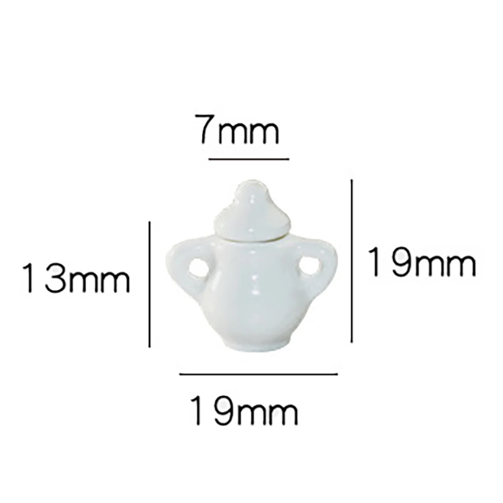 1Pcs 1/12 Dollhouse Accessories Miniatures Ceramics Jar Mini Pot Tea Set Model for Doll House Decoration OB11 bjd