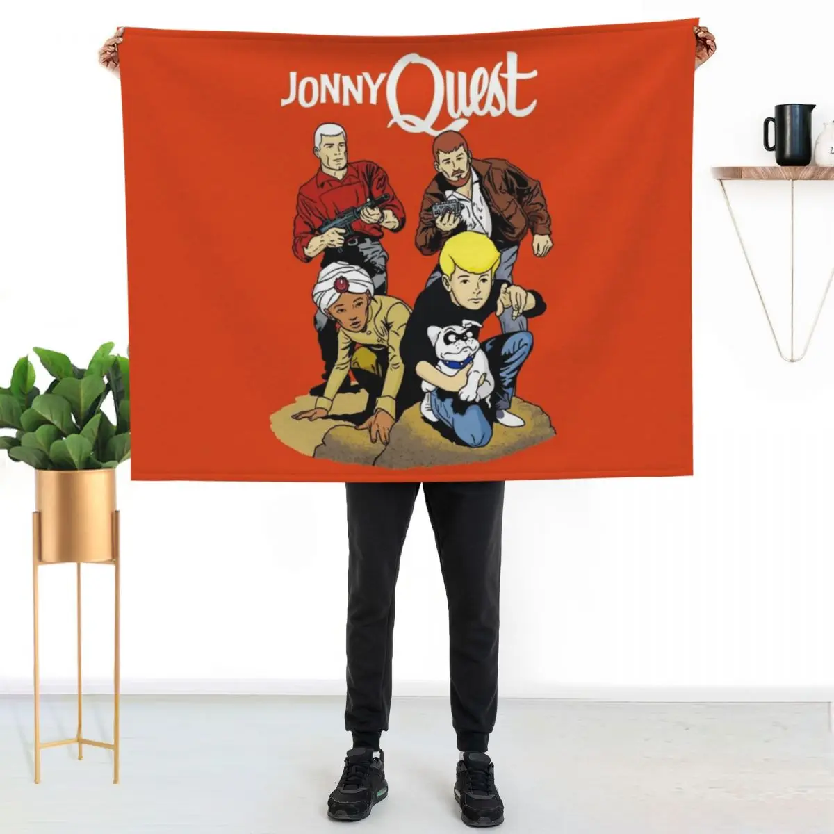 60s Jonny Quest Tribute with Main Characters Throw Blanket Beautifuls for sofa Summer Hairy Blankets