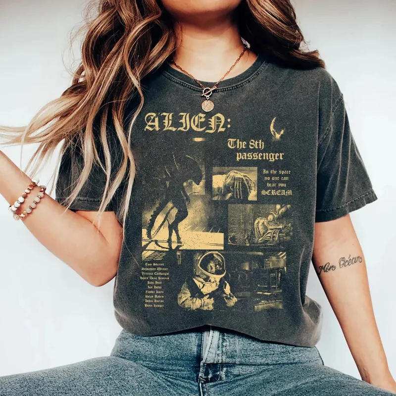 Science Fiction Horror Alien Movie T-shirt Game Theme Women's T-shirt Summer New Casual Unisex