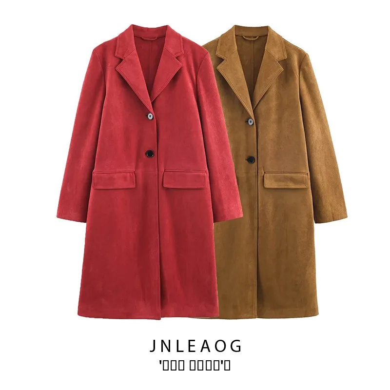 

Сводная универсальная женская деловая одежда с эффектом кожи против меха, свободная посадка, длинный све, полиэстер, осеннее новое поступление