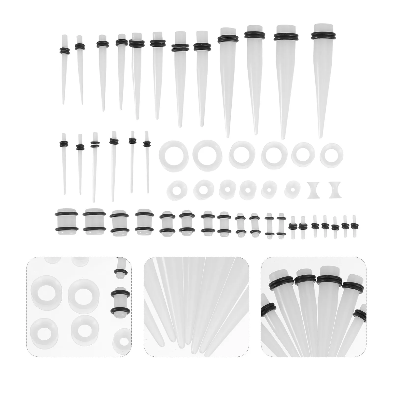 

50Pcs Ear Piercing Jewelry Acrylic Auricle Studs Creative Ear Decor for Daily Use Fashionable Piercing Art Ornament