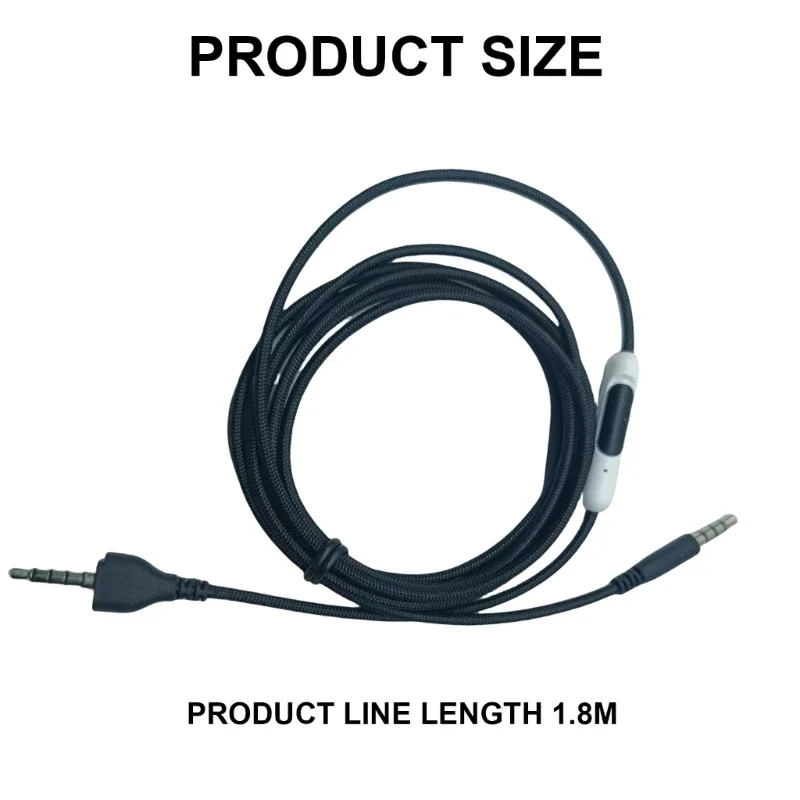 

Flexible Nylon Braide Headsets Cable Equipped with microphone For Gamers, Suitable For Alienware AW920H Gaming Headphones 180cm