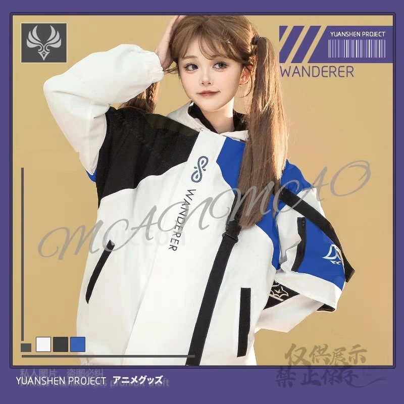 Anime jogo genshin impacto andarilho cosplay traje topos S-3XL casaco calças casual moletom com capuz jaqueta streetwear feminino masculino