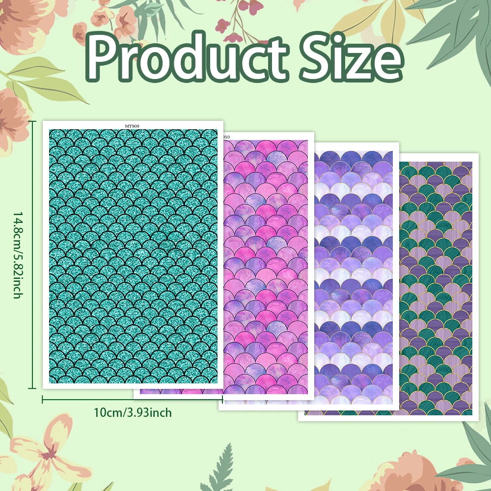 Colour Flowers Plant Painted Pattern Polymer Clay Watercolor Transfer Paper Earring Jewelry Pottery DIY Water-soluble Stickers