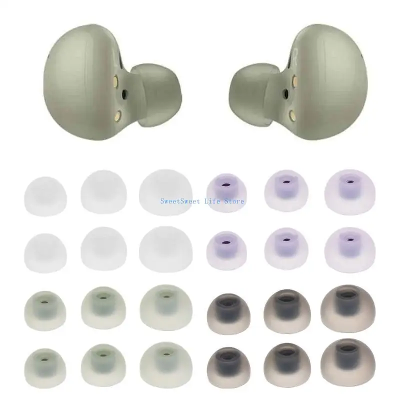 D5QB 6PCS SM-R177 BUDS2 COVERS EAR CAPS PAD Earbuds EartipsのシリコンインイヤーBluetooth互換イヤホンケース