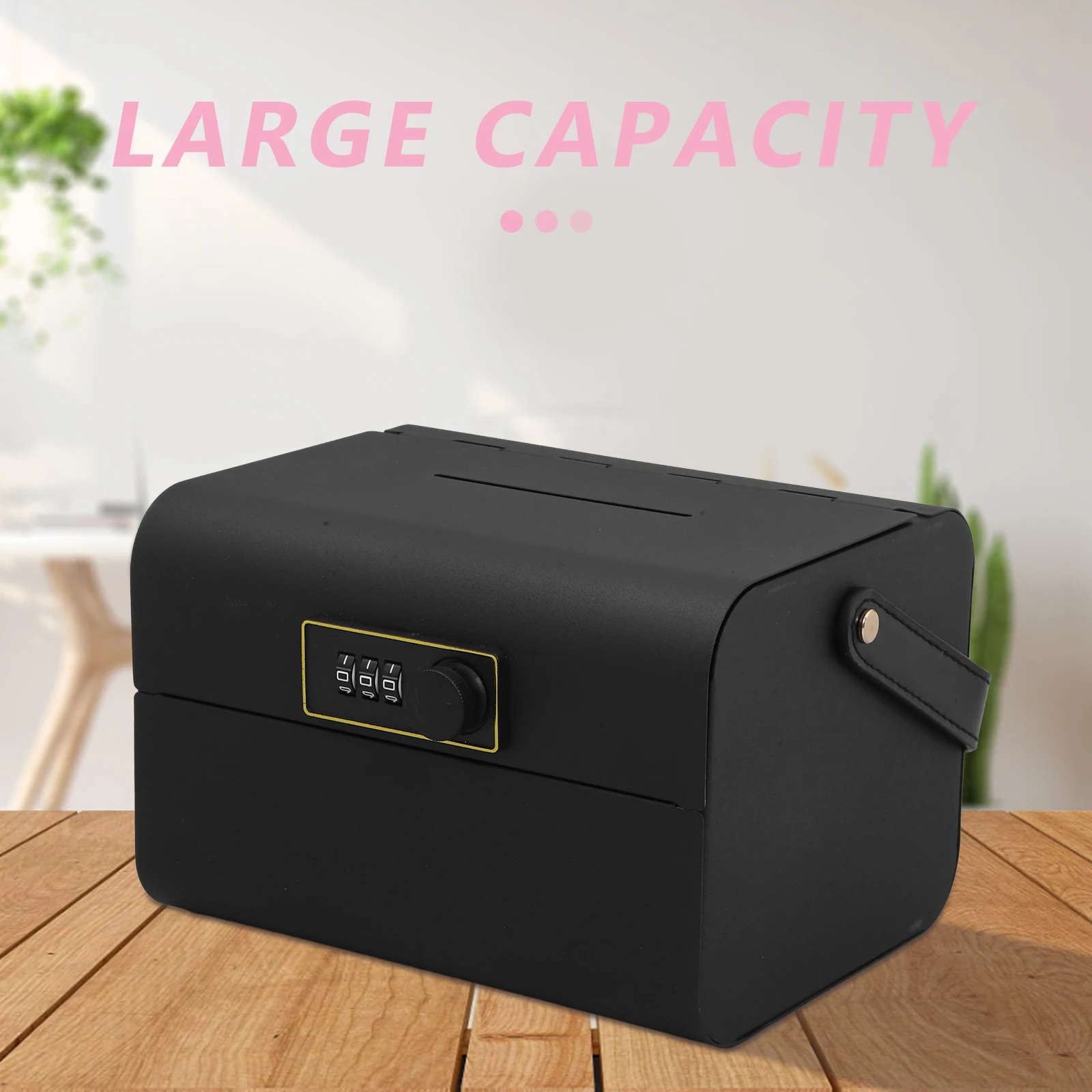 Handheld Password Savings Bank Kids Metal Money Box Solid Color Coin Jar Combination Lock Secure Cash Storage Case