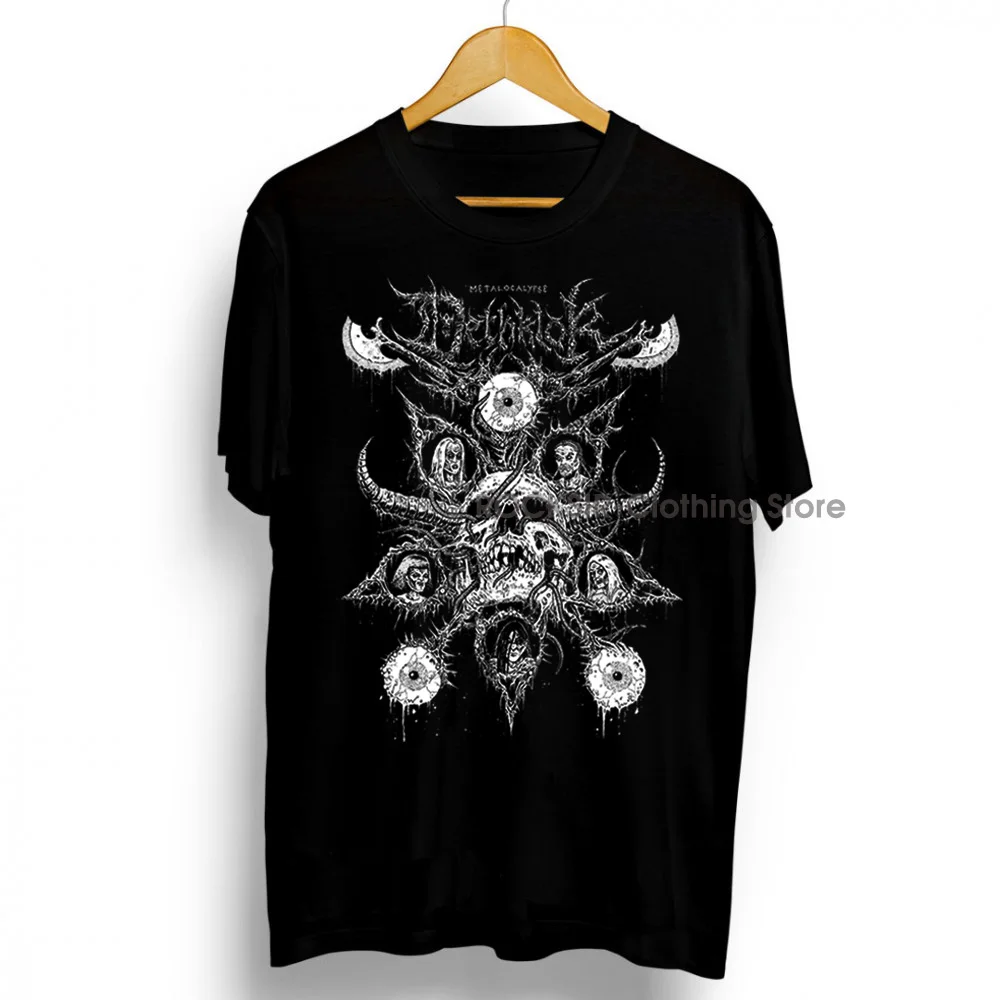 Men T Shirt Vintage T-shirt Summer Clothing Personalized Dethklok Virtual Band Skull 3d Print Cotton Top Casual Street Pullover