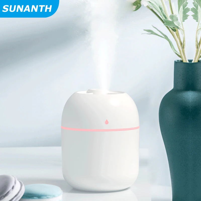 Mini humidificateur d'air à ultrasons, diffuseur d'aromathérapie pour la maison et la voiture, brumisateur USB portable, brumisateur avec nuit LED, 220ml