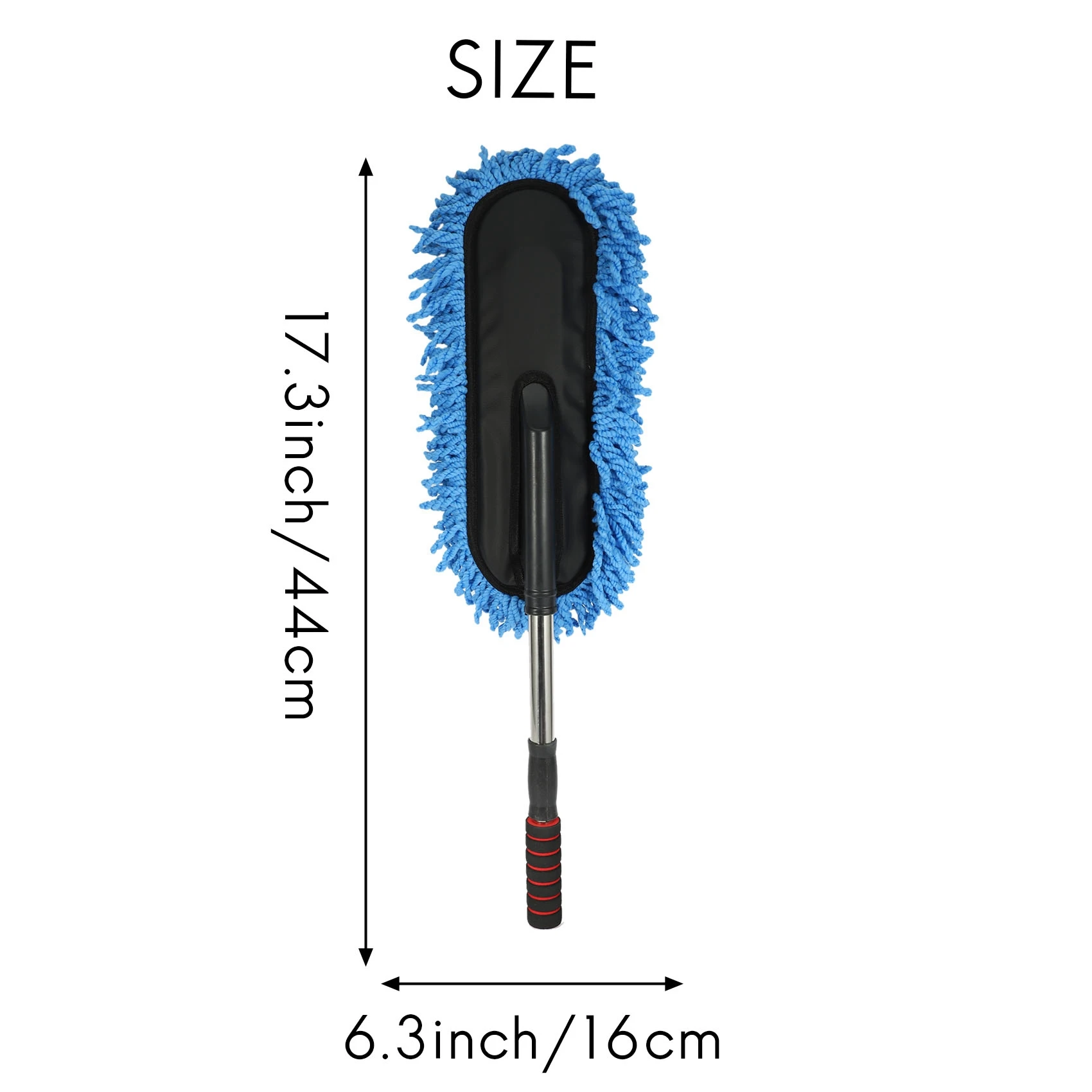 Outil de dépoussiérage télescopique en microcarence, plumeau à brosse, serpillière anti-poussière, manche long réglable, bleu, livres de lavage de voiture