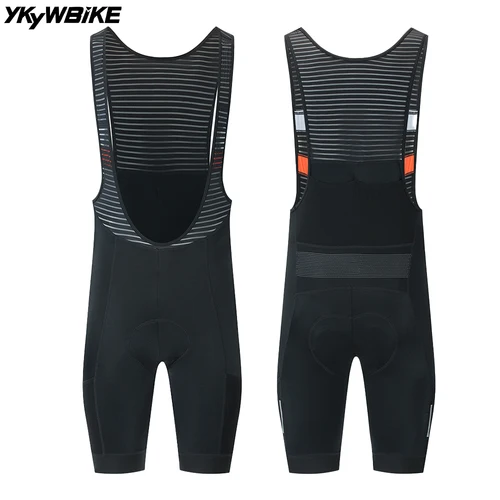 Imagen 1 del producto YKYWBIKE-pantalones cortos con pechera para ciclismo para hombre, 4 bolsillos, pantalones cortos para bicicleta de equipo profesional, ropa de ciclismo MTB con parte inferior para bicicleta de carretera de verano