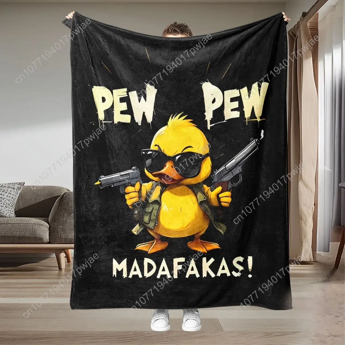 Cool Duck Meme Flannel Throw Blanket - Ultra Soft & Comfortable, Modern Style with 