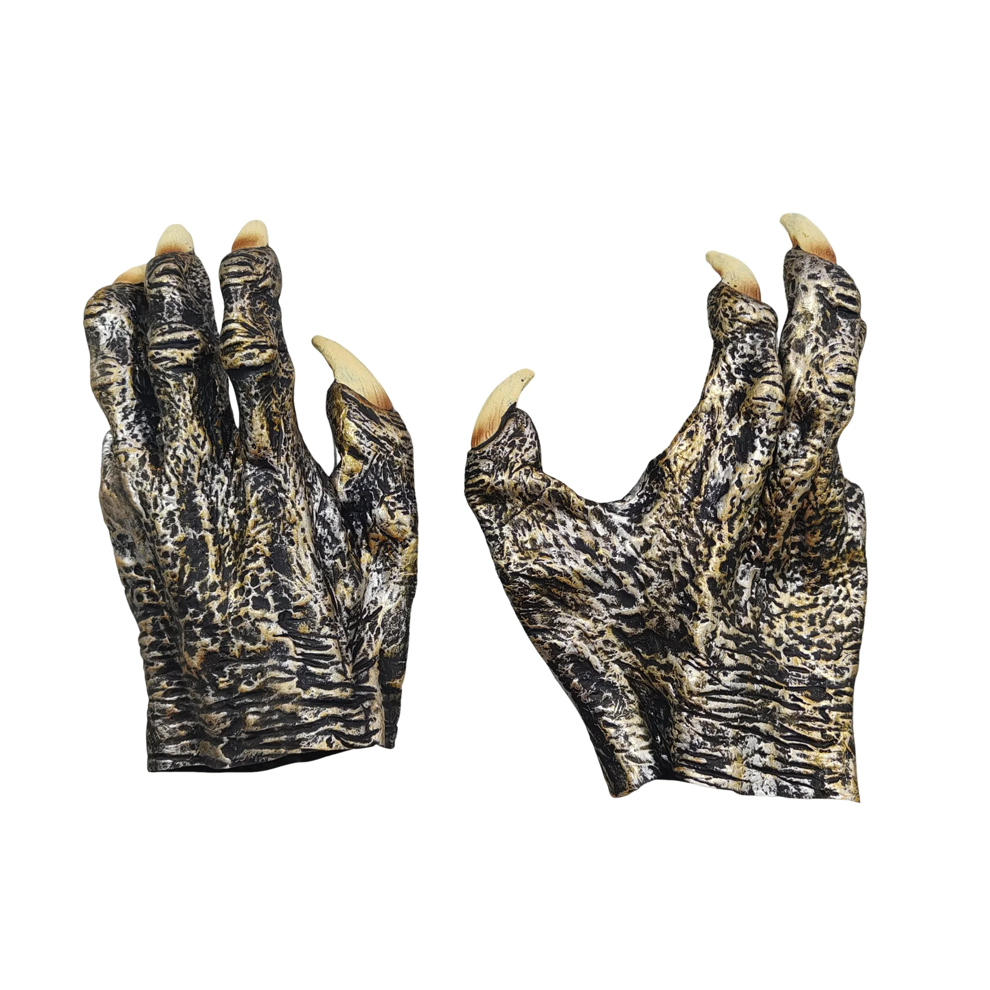 Halloween Latex Monster Claw Gloves Realistic Beast Hands Fingers Fake Nails Horror Cosplay Props Werewolf Role Play Accessory