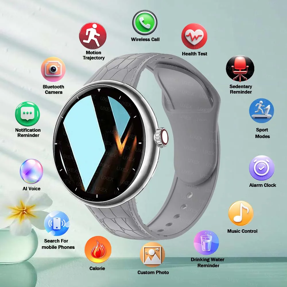 

Модные умные часы для мужчин 1,5 HD с полным сенсорным экраном, спортивные часы для фитнеса, беспроводной вызов, фото на заказ для Android Ios, умные часы для женщин