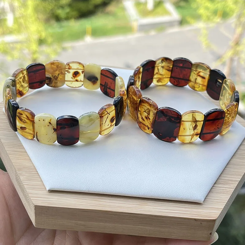 Natural Amber Bracelet&Bangles Women Adult Jewelry High-End Handmade Multicolor New Unique Original Baltic Amber Gifts Wholesale