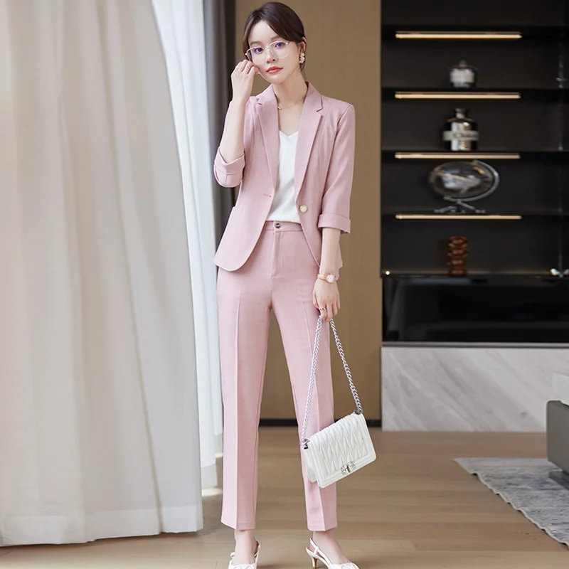 

Women's Winter Plus Size Retro Casual Short Blazer Wide Leg Pants Set Commuting Solid Single Breasted Suit Pants Two-piece Sets