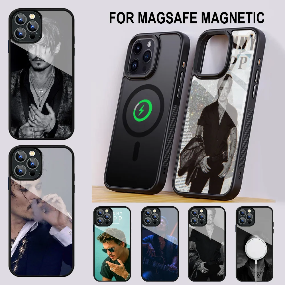 

Johnny Depp Phone Case For IPhone 16 15 14 13 Pro Max 11 12 Mini Alex Mirror For Magsafe Wireless Charging Cover