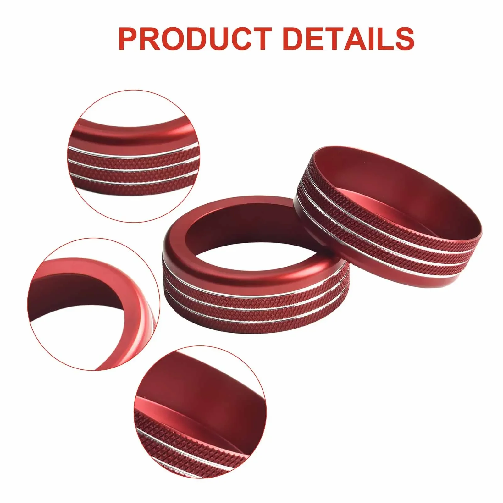 

For Toyota For Tacoma 2024 2025 Center Console Knob Covers 4PCS Aluminum Alloy Protects Air Conditioner Switches