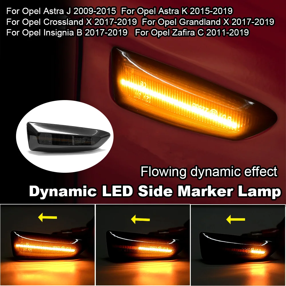 Für Opel Astra J K Zafira C Insignia B Grandland X Led Dynamische Seite Marker Blinker Licht Sequentielle Blinker Lampe 2PCS