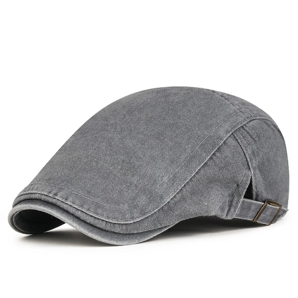 Driving Golf Retro Denim Beret Hat Adjustable Cotton Painter Hat Baker Peaked Leisure Visor Cap Women