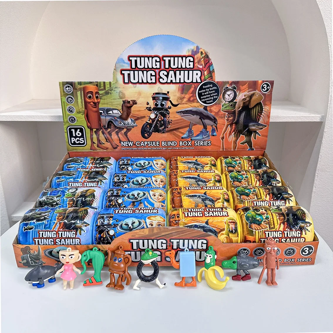 

Lilo & Stitch Wakuku Tung Sahur Figure Toys 1/16th Blind Box Stitch Capsule Surprise Keychain Rope Doll Children's Gift