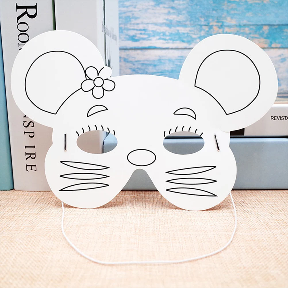 10 pièces Graffiti masques artisanat d'animaux bricolage découpé papier à peindre enfants amusant dessin animé tigre Lion Dragon chiot masques jouet