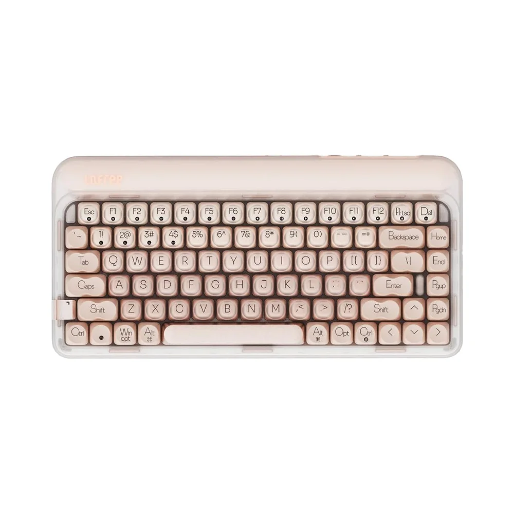 LOFREE DOT 75% Rechargeable Hot-Swappable Mechanical Keyboard 3 Connection Types for Windows  OS Pink Baby Racoon GATERON