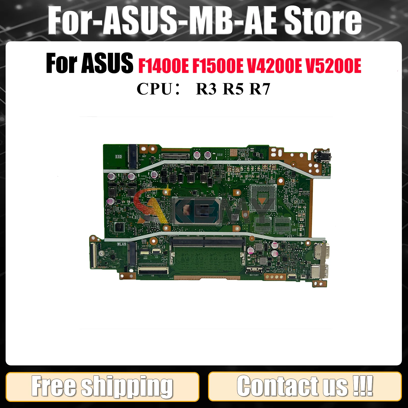 

X515EA Laptop Motherboard For ASUS VivoBook X515EP X515EA X515E X515EQ F1400E F1500E V5200E V4200E Mainboard With R3 R5 R7 CPU