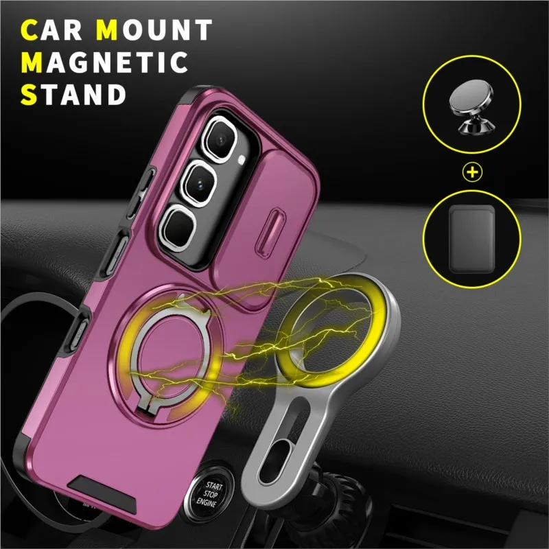 Armor Funda For INFINIX HOT70 Pro Magnetic Ring Bracket Case For Hot 60 50 I GT 30 20 Smart 10 9 Plus Slide Lens Protect Cover