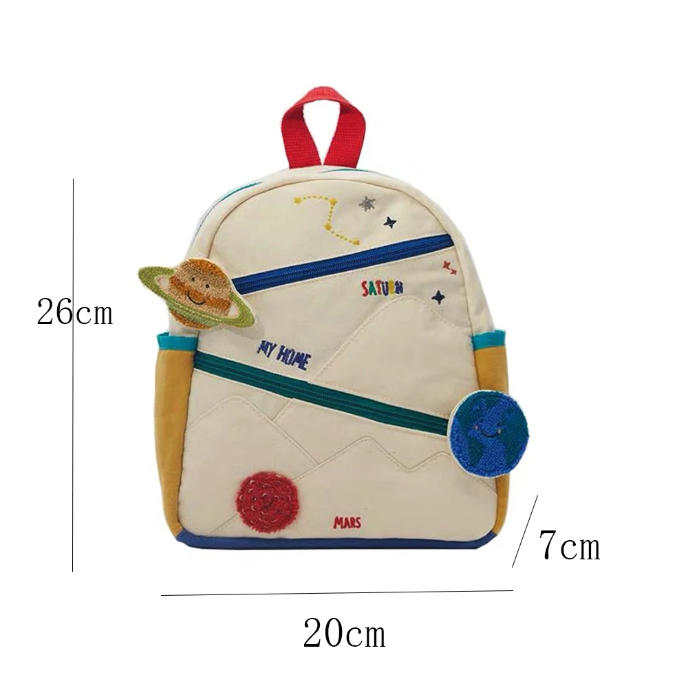 Custom Children\'s Bag Kindergarten Schoolbag Cute Planet Lightweight Baby Backpack Canvas Backpack Girls Boys Birthday Gifts