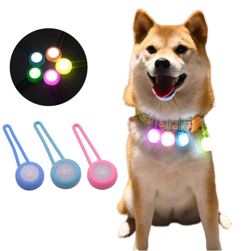 1 unidade de Pingente Luminoso para Animais de Estimação, Etiqueta de Silicone LED para Cães Caminhando à Noite, Tag Anti-perda para Gatos e Cães