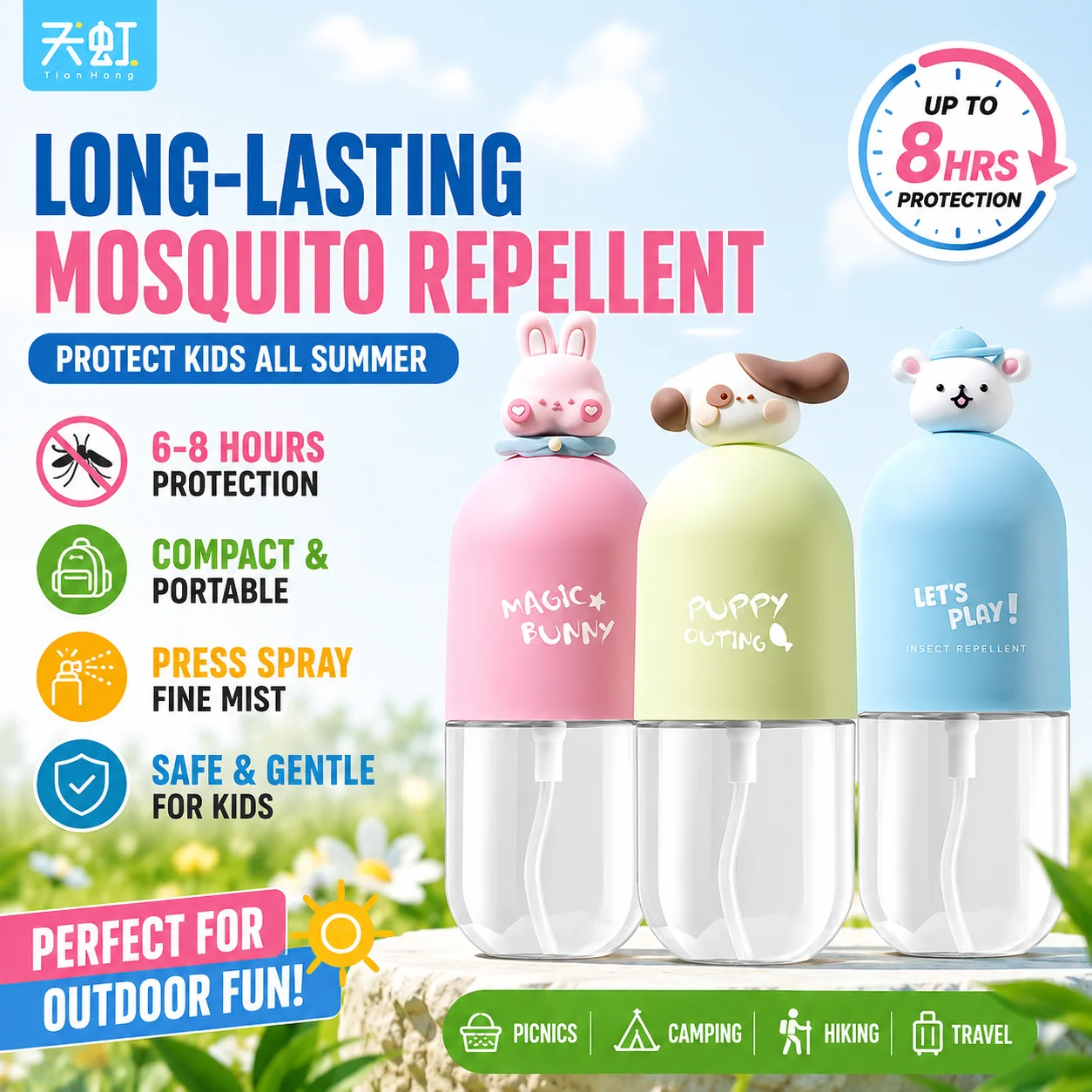 Cartoon mosquito repellent spray adult general mosquito repellent outdoor mosquito repellent spray in summer