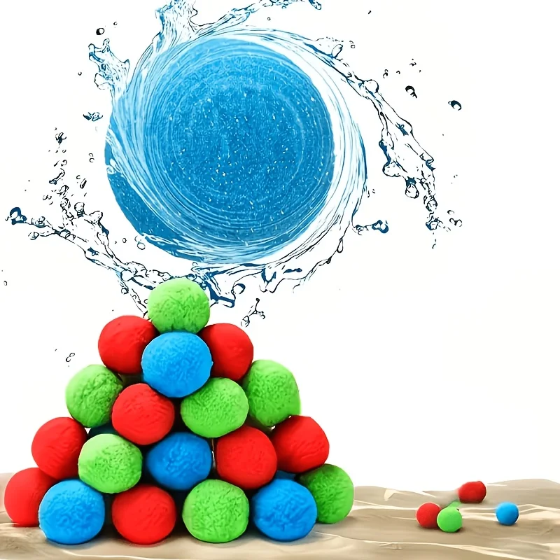 30pcs Reusable Water Balloons, Sponge Balls for Pool Parties Cool Off in the Summer Heat Summer Ball for Pool and Backyard