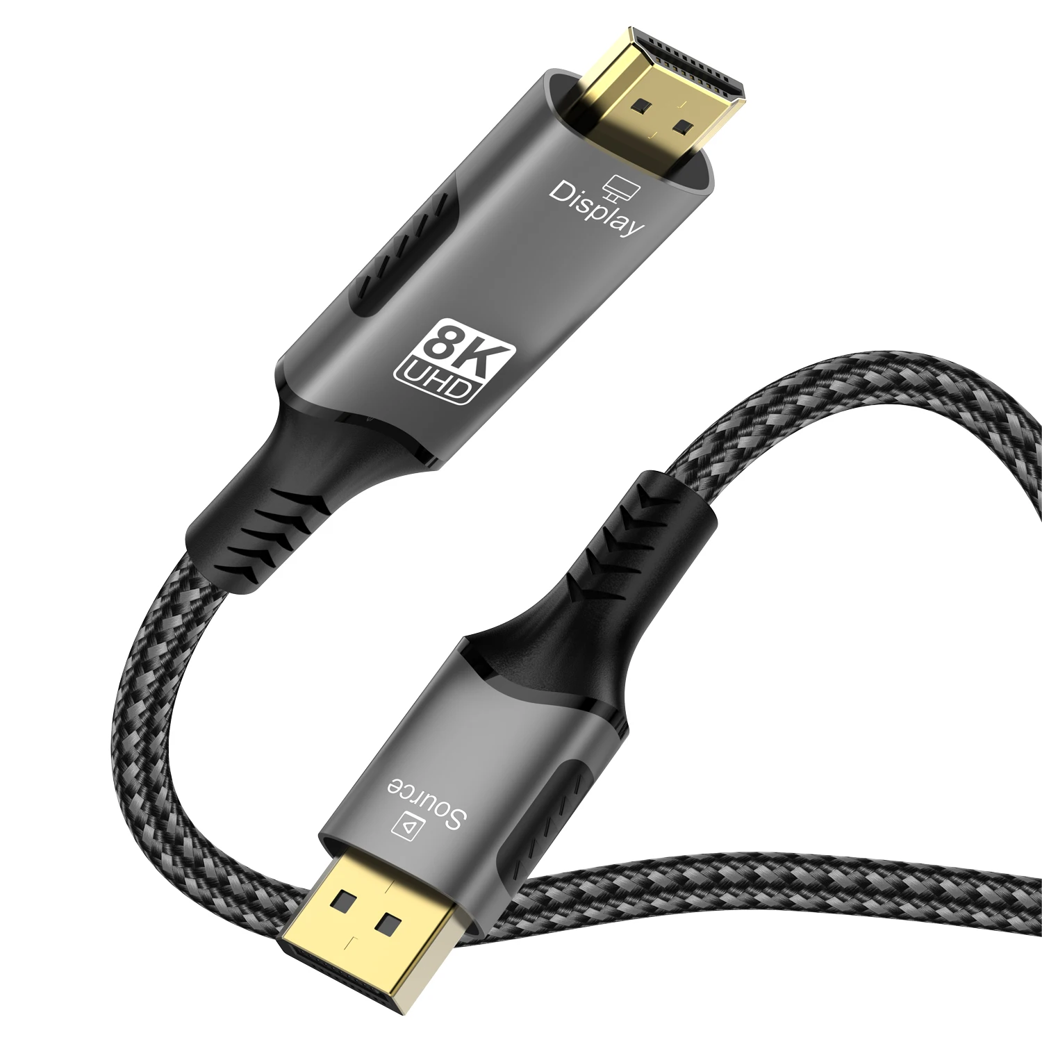 8K DP to HDMI 2.1 Cables Audio Video Converter Unidirectional Adapter 8K@60Hz 4k@120Hz For HDTV Projector laptop Monitor