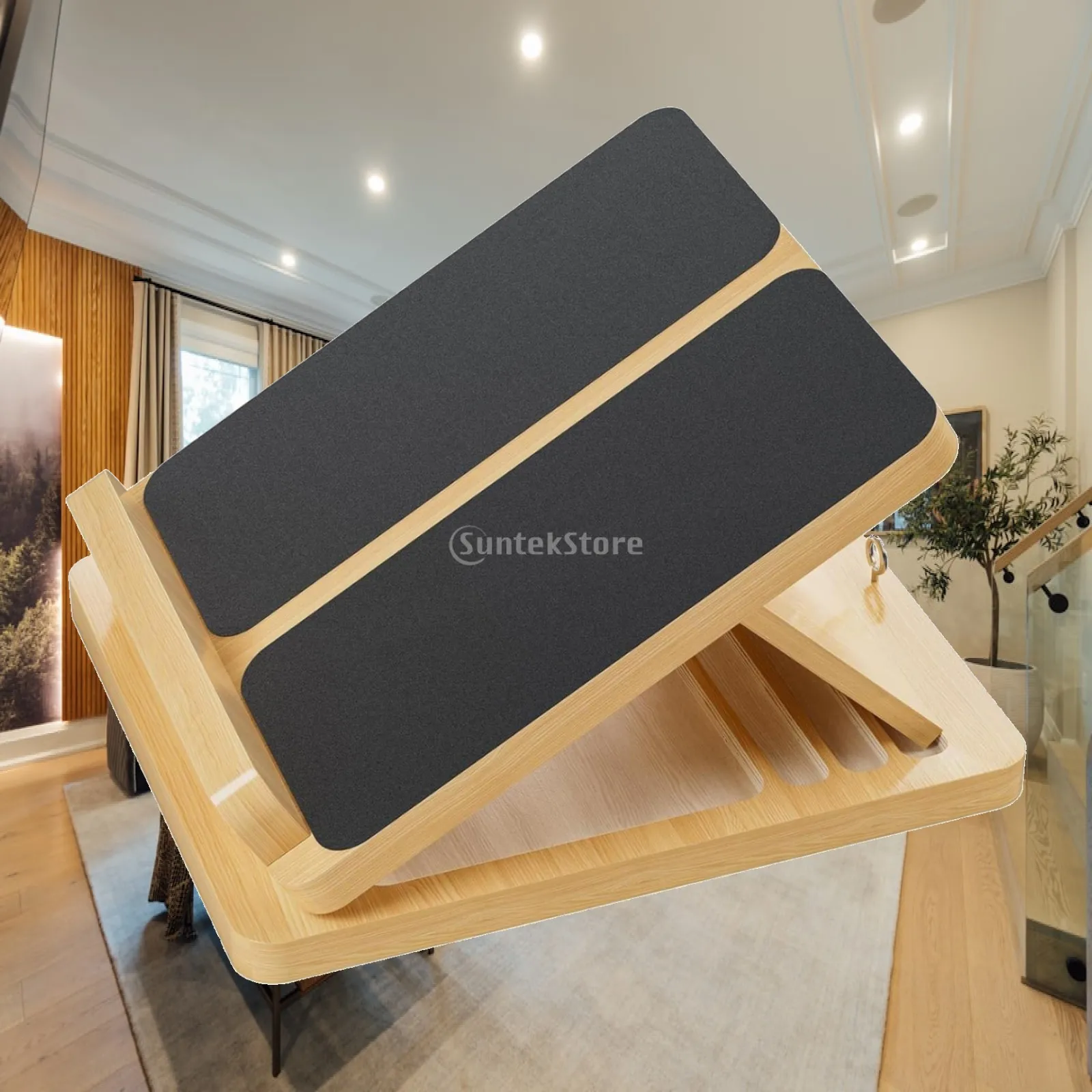 Calf Stretcher Folding Wooden Slant Board Slant Board with Anti-Slip Surface Heavy Duty Fitness Equipment Portable