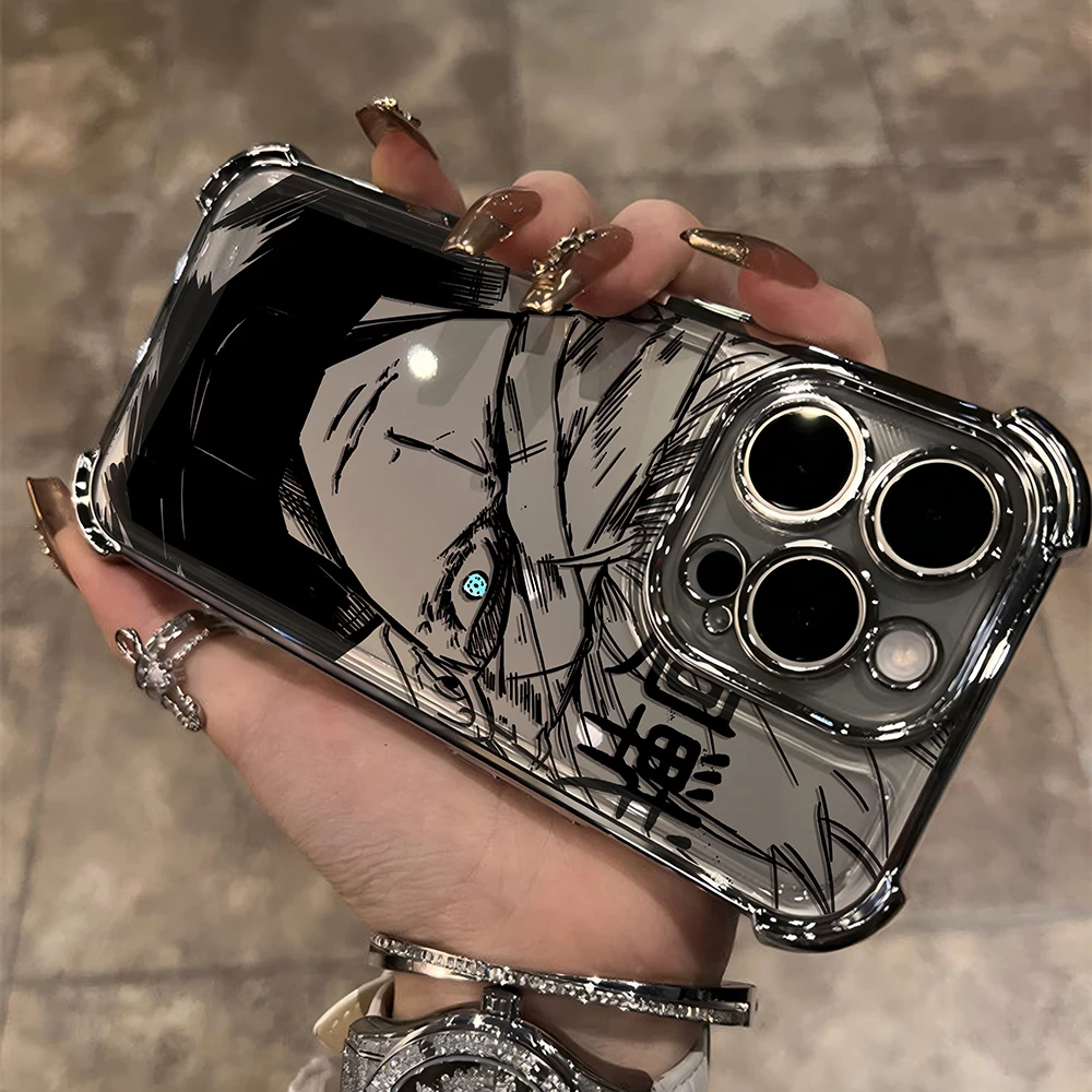 Jujutsu Kaisen Gojo Satoru New Plating Case For Xiaomi Redmi 13C 14C 12C 10C 9A K50 Note 13 12 11 10 4G 5G Shockproof Anti Fall