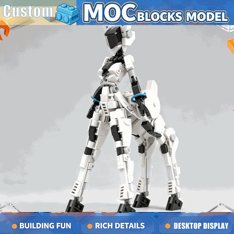 NEW 367PCS MOC Robotic Centaur Girl Mech Model Building Blocks Creative Technology DIY Assembly Toy Gift homeCollection Display