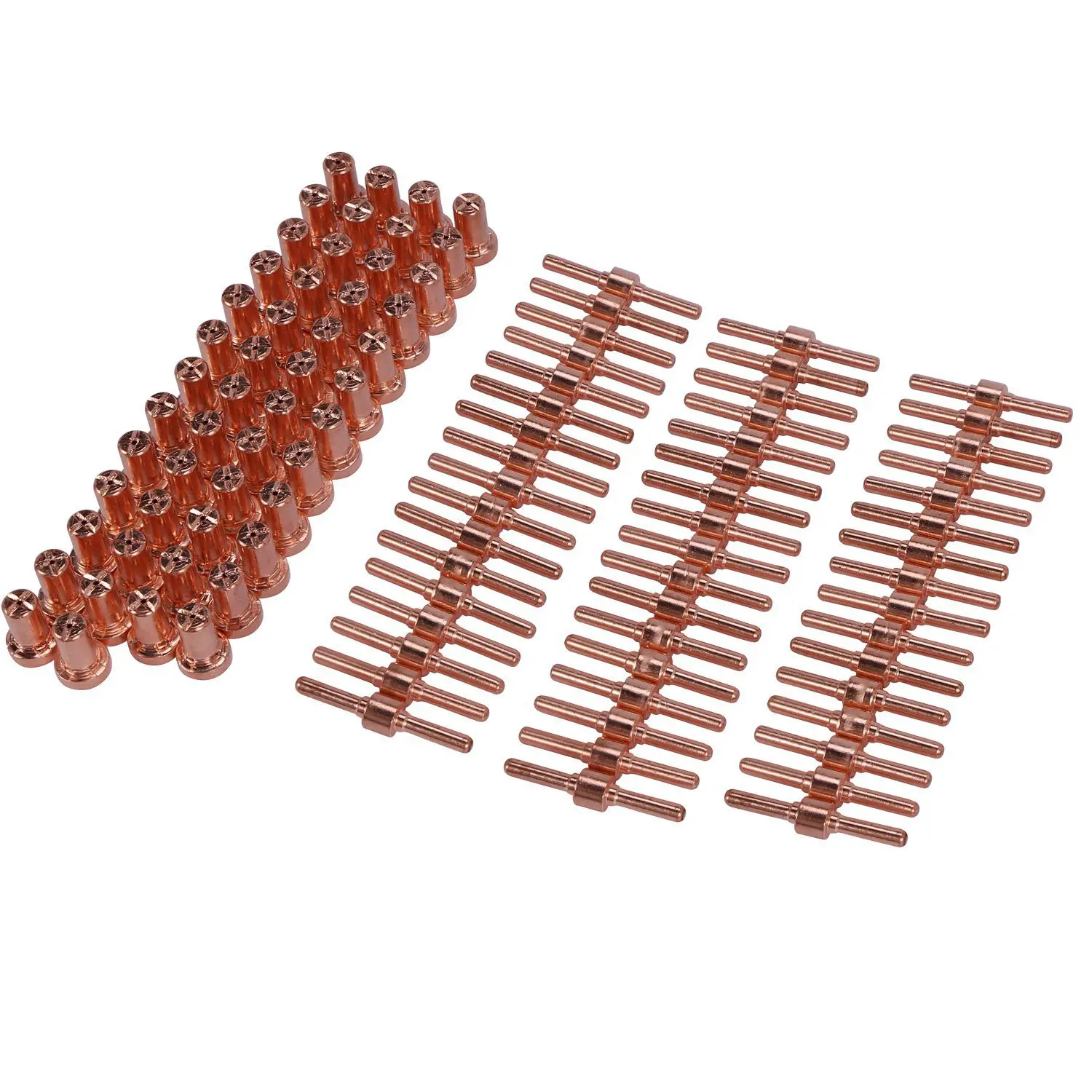 100Pcs Red Copper Extended Long Plasma Cutter Tip Electrodes Nozzles Kit Consumable For Pt31 Lg40 40A Cutting Welder Torch