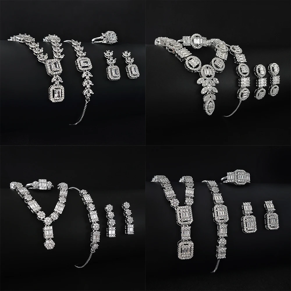 

2024 New Arrival 4pcs Pack Unique Design Jewelry Set for Women Anniversary Gift Jewelry Wholesale Moonso Z82