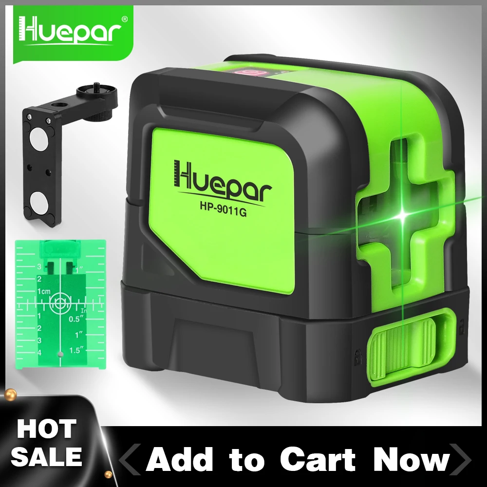 

Huepar 2 lines Green Laser Level Laser Self Leveling Vertical & Horizontal Line with Magnetic Base