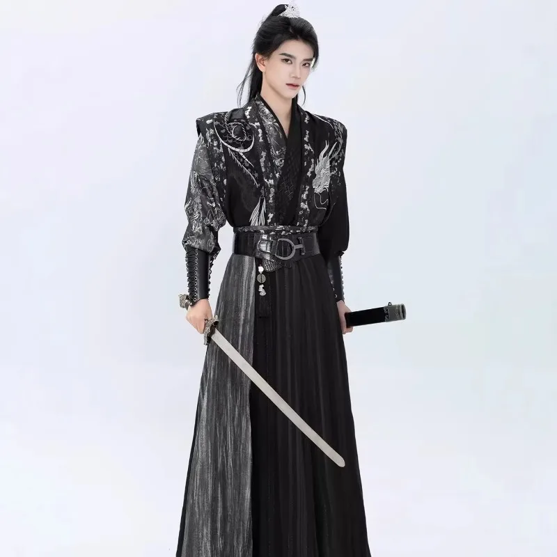 

Hanfu men's ancient clothing 2026 new Chinese style handsome martial arts collar cool handsome ancient style daily suit