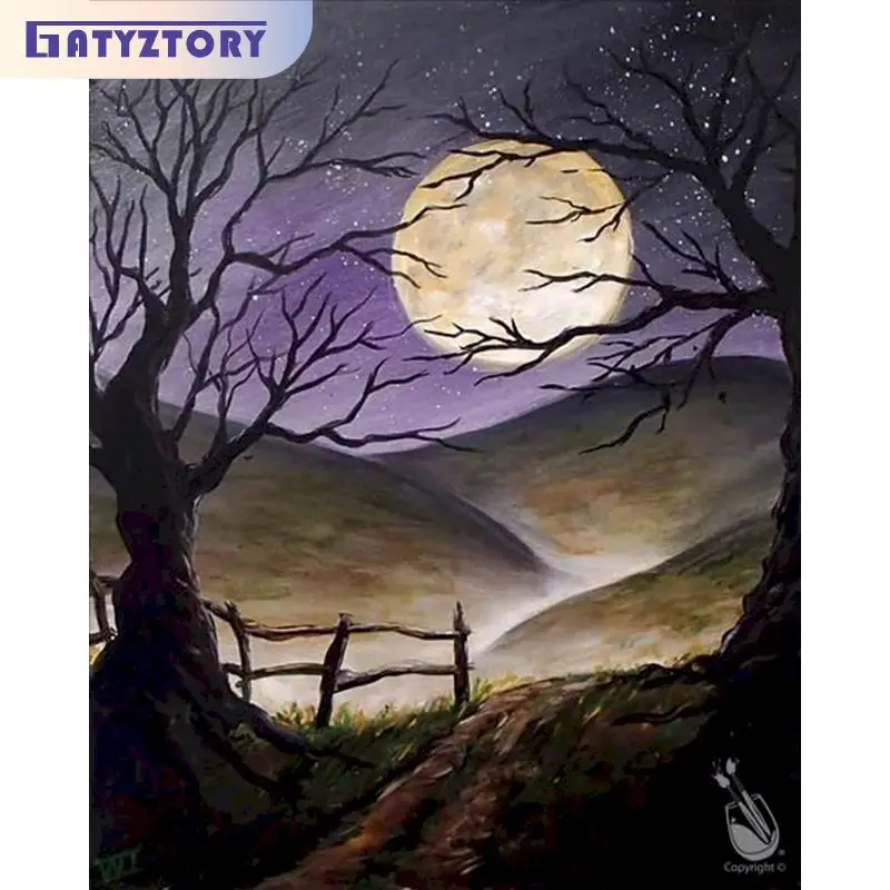 

GATYZTORY DIY Painting By Numbers On Canvas Halloween Horrible Pictures Drawing By Numbers Adults Crafts Home Decors Handmade