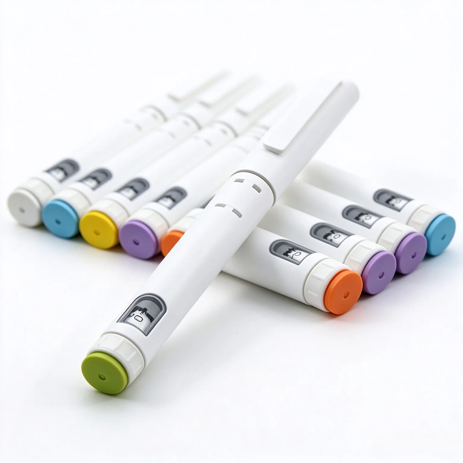 6Pack 3ml 60U Colorful Portable Self-Injector for Peptide & Insulin Adjustable Empty Rotary Push Magic Pen for Diabetes Care